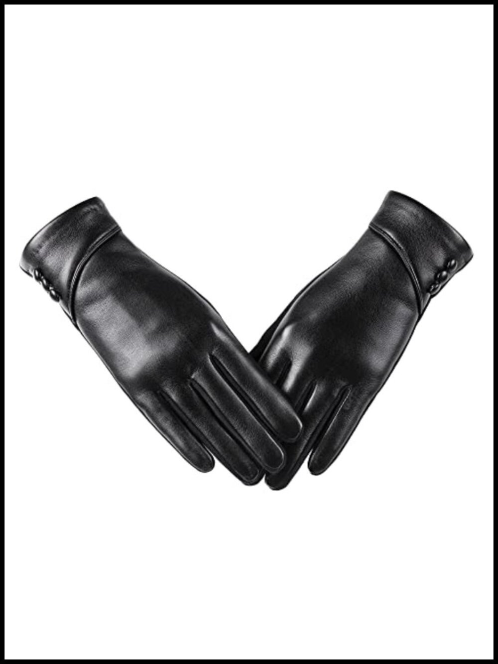 Winter Leather Gloves Women Warm Wool Lining Touchscreen Texting